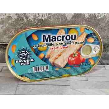 NAVODUL MACROU FASOLE,CASTRAVETI MURATI SOS TOMAT 170G(15)