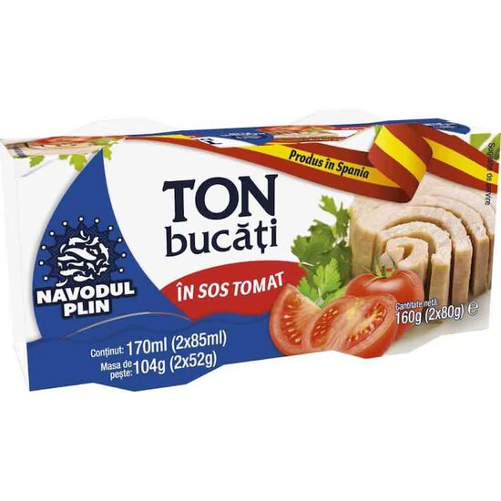NAVODUL TON BUCATI IN SOS TOMAT 2*80G(2BUC/PAC)