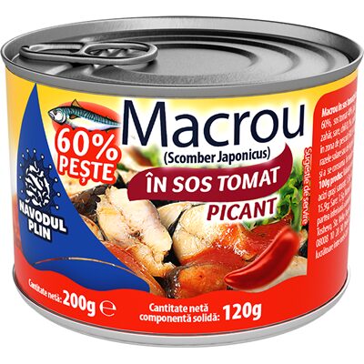 NAVODUL MACROU IN SOS TOMAT PICANT 200G(24)