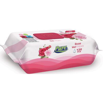 PURE PREMIUM 120 SERVETELE UMEDE TRANDAFIR