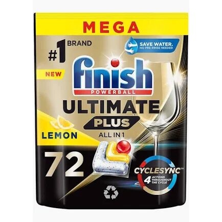 DETERGENT FINISH CAPSULE MASINA DE SPALAT VASE ULTIMATE+ LAMAIE 72TABS