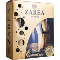 PACHET VIN ALB DEMISEC + 2 PAHARE ZAREA DIAMOND COLLECTION SGR 0.75L