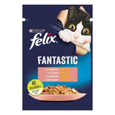 HRANA PENTRU PISICI CU SOMON IN ASPIC FELIX FANTASTIC 85G