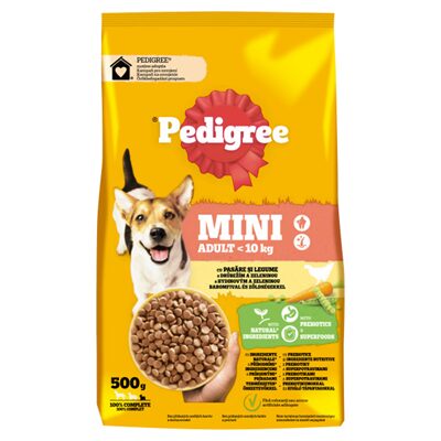 HRANA USCATA CAINI ADULTI PASARE & LEGUME PEDIGREE 500G