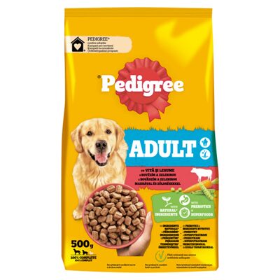 HRANA USCATA CU VITA SI LEGUME PENTRU CAINI ADULTI M/L PEDIGREE 500G