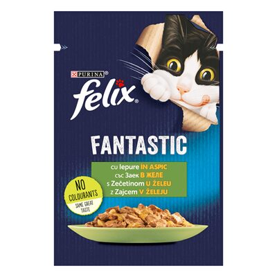HRANA PENTRU PISICI CU IEPURE IN ASPIC FELIX FANTASTIC 85G