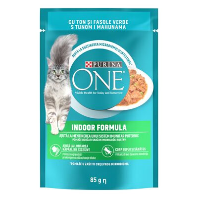 HRANA UMEDA PENTRU PISICI CU TON SI FASOLE PURINA ONE 85G