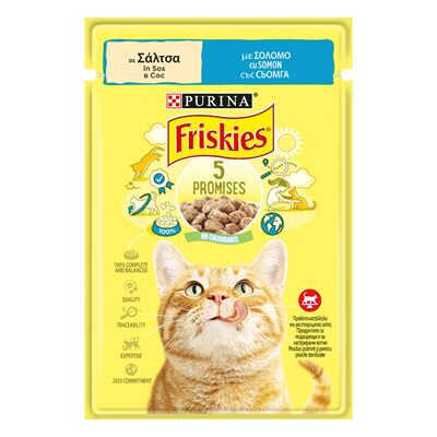 HRANA UMEDA PENTRU PISICI CU SOMON IN SOS FRISKIES 85G