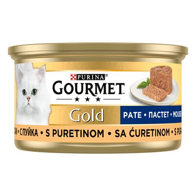 PATE PENTRU PISICI CU CURCAN IN SOS GOURMET GOLD 85G