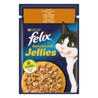 HRANA PENTRU PISICI CU PUI & MORCOV IN ASPIC FELIX SENSATIONS 85G