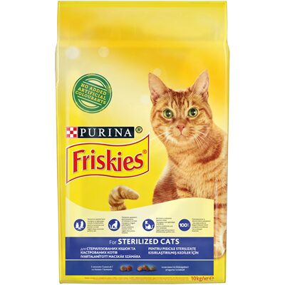 PISICI STERILE CU SOMON SI LEGUME FRISKIES 10KG