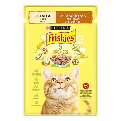 HRANA UMEDA PENTRU PISICI CU CURCAN IN SOS FRISKIES 85G