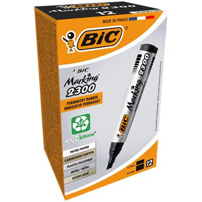 BIC MARKER 2300 NEGRU CU VARF TESIT x 12