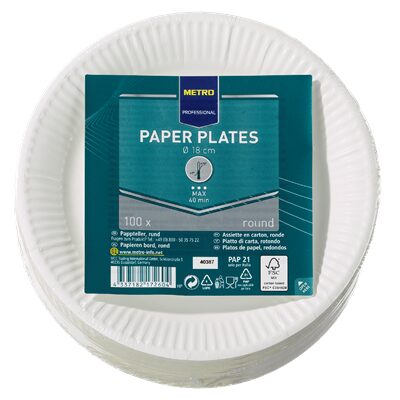 FARFURII DIN CARTON 18 CM METRO PROFESSIONAL x 100