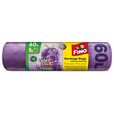 8 SACI MENAJERI CU SNUR LAVANDA FINO TYTAN FLEX 60L