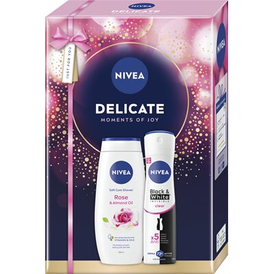 NIVEA Set Cadou Delicate Gel de Dus + Deodorant Spray