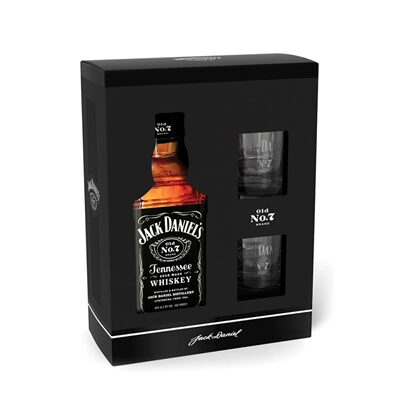 JACK DANIEL'S Pachet Whisky + 2 Pahare 40% SGR 0,7 L