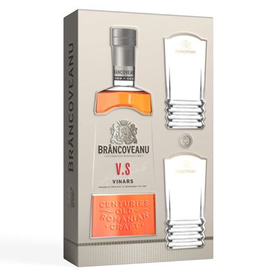 BRANCOVEANU VS Pachet Vinars + 2 Pahare 40% SGR 0,7 L