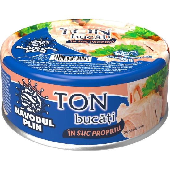 NAVODUL TON BUCATI IN SUC PROPRIU 160G(24)/ETICHETA