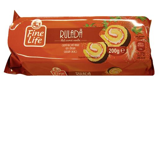 RULADA DE VANILIE CAPS GLAZURATA FINE LIFE 200G