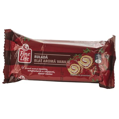 RULADA DE VANILIE CAPSUNI FINE LIFE 150G