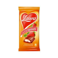 LAURA CIOCOLATA LAPTE CREMA CAPSUNI 92G x 4
