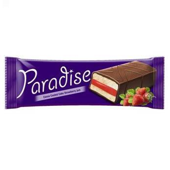 PARADISE PRJITURA CU GLAZURA SI CREMA DE CAPSUNI 25G x 24