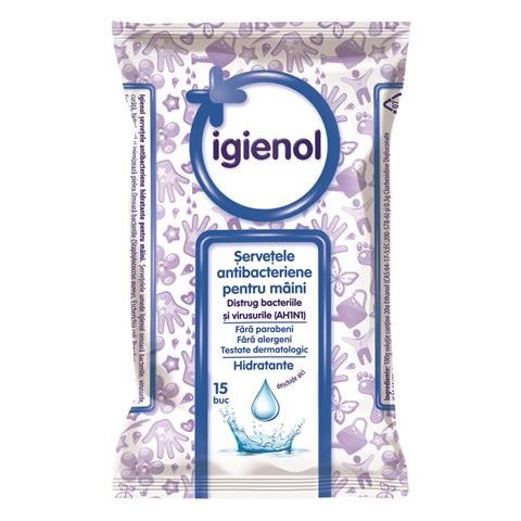 IGIENOL SERVETELE ANTIBACTERIENE HIDRATANTE 15BUC