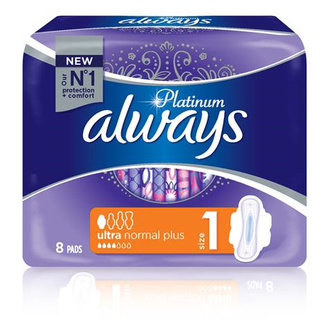 ALWAYS ABSORBANTE PLATINUM NORMAL SIZE 1 8BUCATI