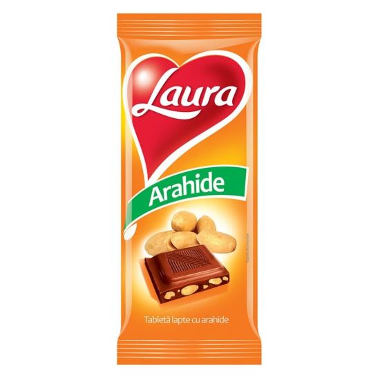 CIOCOLATA LAURA CU LAPTE SI ARAHIDE 85G(20)